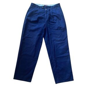 Tommy Hilfiger Navy Blue 100% Cotton Work Pants - Size 34/32